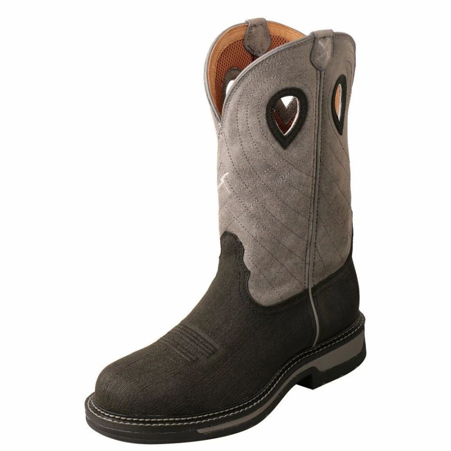 Work * | Twisted X Boots 'Twisted X' Men'S 12 Western Work Eh Steel Toe Charcoal / Grey