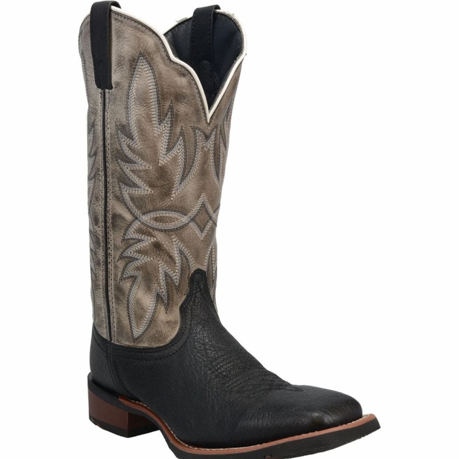 Cowboy * | Dan Post Boot Co 'Laredo' Men'S 13 Isaac Western Square Toe Black / Grey