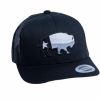 Accessories * | Red Dirt Hat Company' Men'S Texas Buffalo Greyscale Cap Black