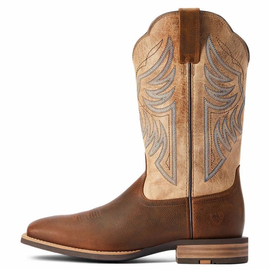 Cowboy * | Ariat' Men'S 12 Everlite Blazin Western Square Toe Whole Wheat / Sand Dollar