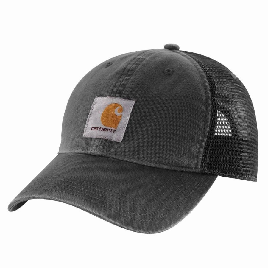 Accessories * | Carhartt' Men'S Adjustable Canvas Mesh-Back Cap Black