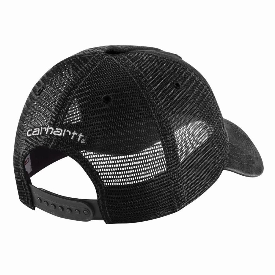 Accessories * | Carhartt' Men'S Adjustable Canvas Mesh-Back Cap Black