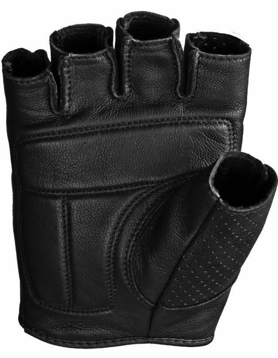 Accessories * | Highway 21' Men'S Half Jab Perforated Glove Black