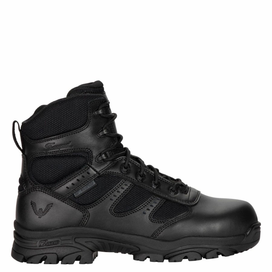 Work * | Thorogood' Men'S 6 Deuce Wp Tactical Side Zip Soft Toe Black