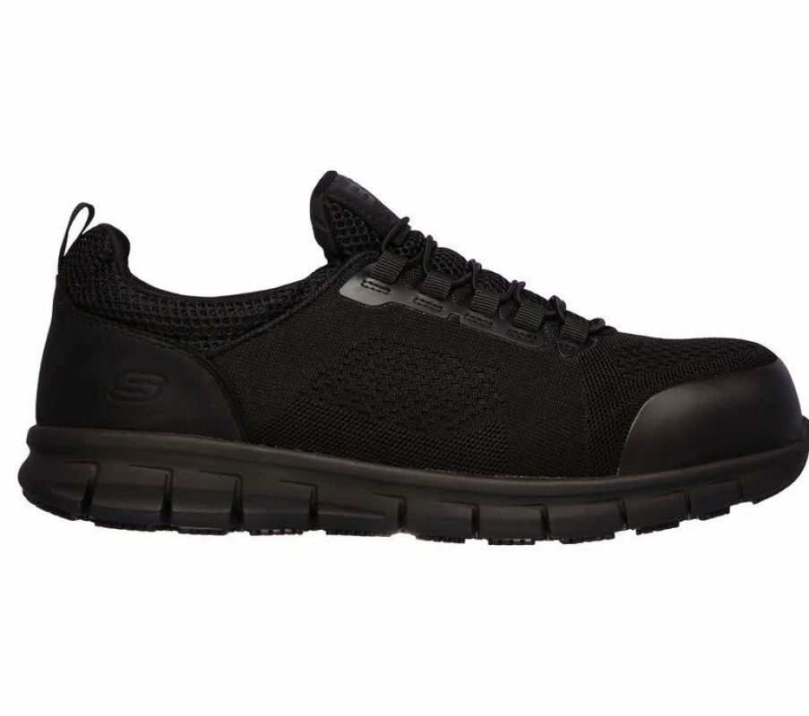 Work * | Skechers' Men'S Synergy-Omat Alloy Toe Slip On Black