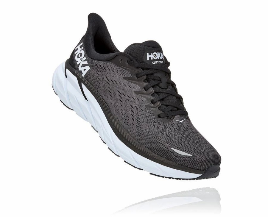 Athletic * | Hoka' Men'S Clifton 8 Black / White