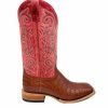 Cowboy * | Anderson Bean' Men'S 13 Horsepower Top Hand Western Square Toe Brandy Caiman Belly / Red Sinsation