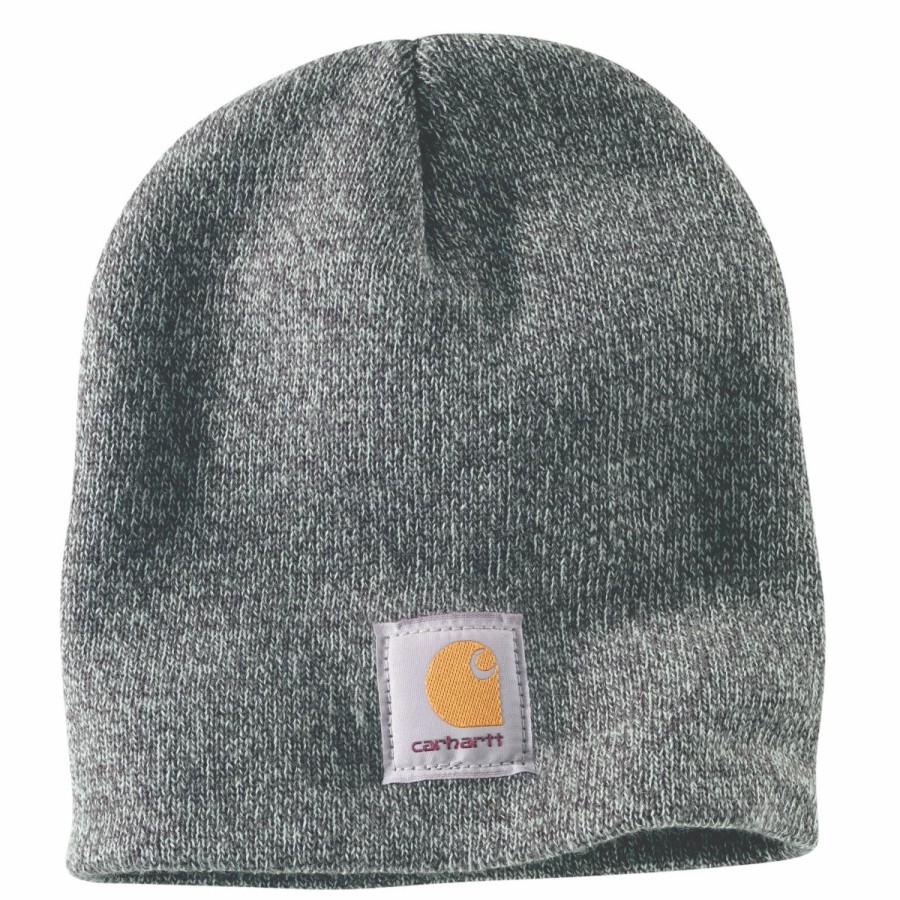 Accessories * | Carhartt' Men'S Acrylic Knit Beanie Heather Grey / Coal Heather