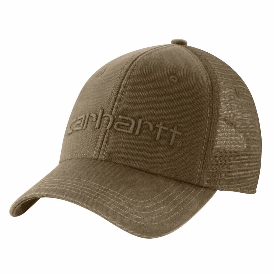 Accessories * | Carhartt' Men'S Canvas Mesh-Back Logo Graphic Cap Light Brown