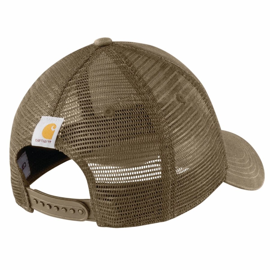 Accessories * | Carhartt' Men'S Canvas Mesh-Back Logo Graphic Cap Light Brown