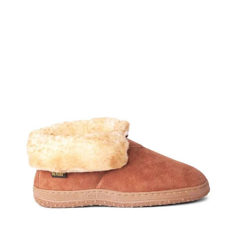 Casual & Dress * | Old Friend Footwear' Men'S Bootee Slipper Chestnut (Extra Wide)