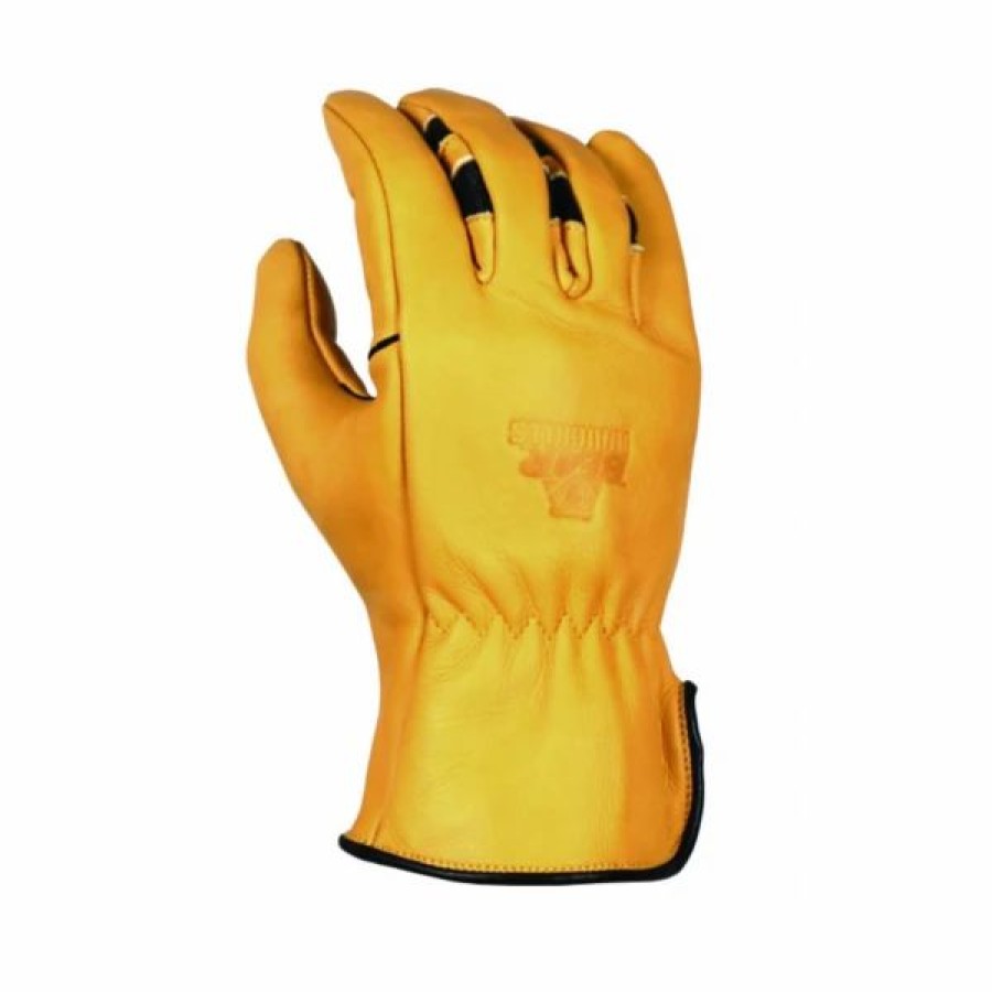 Accessories * | Bear Knuckles Llc 'Bear Knuckles' Double Wedge Fleece-Lined Water Resistant Cowhide Driver Glove Yellow