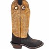 Cowboy * | Hondo Boots' Men'S 14 Nubuck Bullhide Western Round Toe Chocolate Brown / Tan