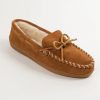 Casual & Dress * | Minnetonka Moccasin Co 'Minnetonka' Men'S Pile Lined Hardsole Moc Slipper Brown (Ext. Sizes)