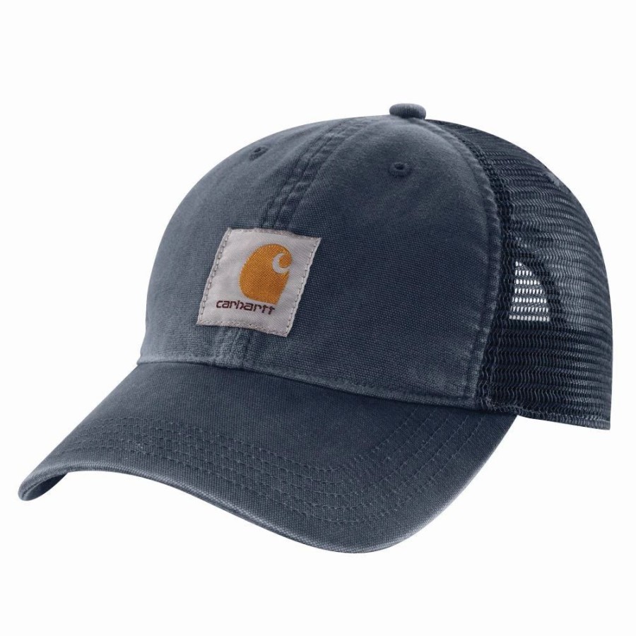 Accessories * | Carhartt' Men'S Adjustable Canvas Mesh-Back Cap Navy