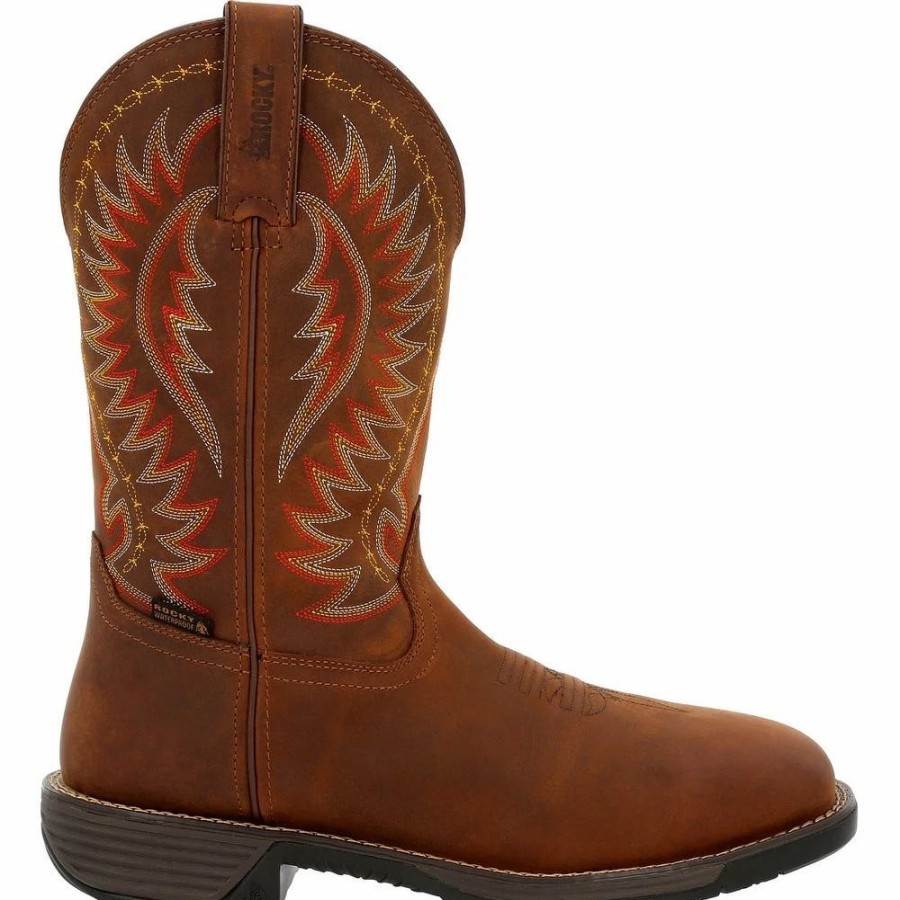 Work * | Rocky' Men'S 11 Rugged Trail Eh Wp Western Square Toe Brown