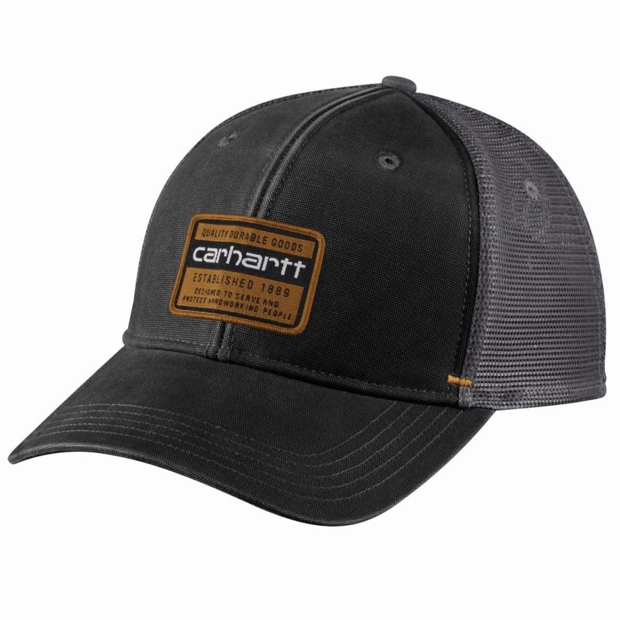 Accessories * | Carhartt' Canvas Mesh Back Quality Graphic Cap Black