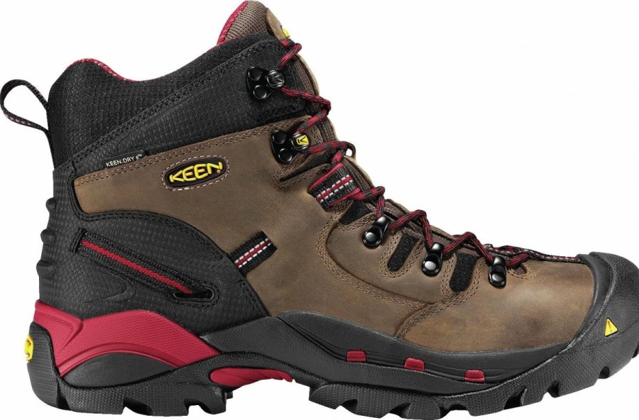 Work * | Keen Utility' Men'S 6 Pittsburgh Wp Steel Toe Bison Brown / Red / Black