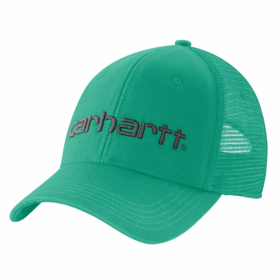 Accessories * | Carhartt' Men'S Canvas Mesh-Back Logo Graphic Cap Sea Green