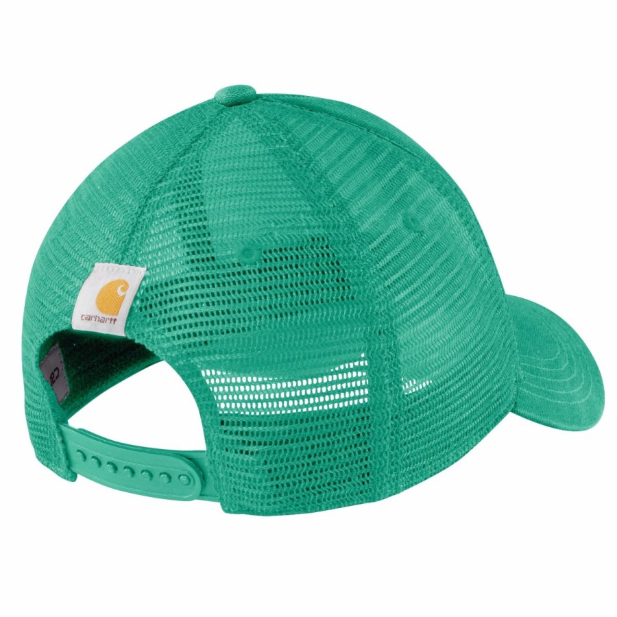 Accessories * | Carhartt' Men'S Canvas Mesh-Back Logo Graphic Cap Sea Green