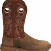 Cowboy * | Justin Brands 'Justin' Men'S 11 Rush Western Square Toe Peanut Tan / Bronze Orange