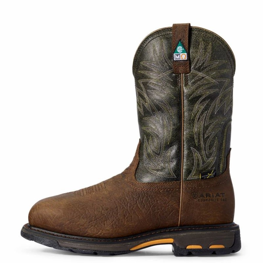 Work * | Ariat' Men'S 11 Workhog Metguard Eh Comp Toe Ridge Brown