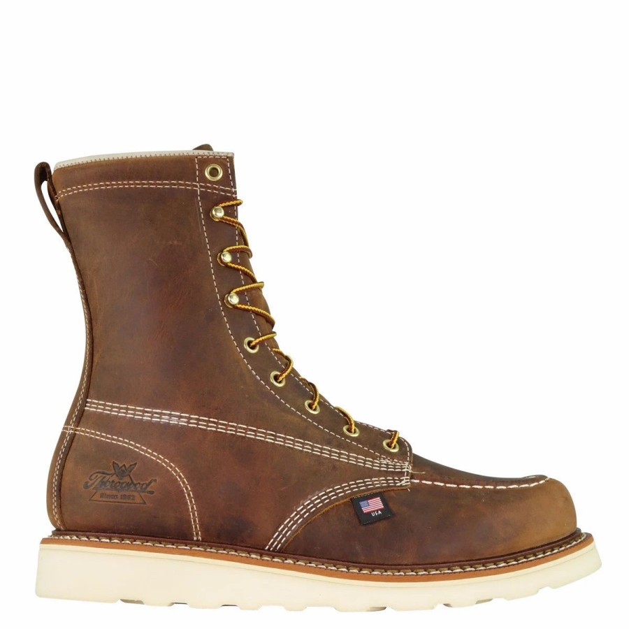 Work * | Thorogood' Men'S 8 American Heritage-Trail Crazyhorse Maxwear Wedge Eh Safety Toe Brown