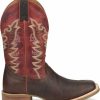 Cowboy * | Double H' Men'S 12 Clifton Western Square Toe Roper Buckskin / Red