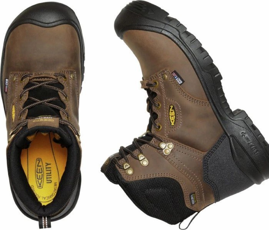 Work * | Keen Utility' Men'S 6 Independence Eh Wp Comp Toe Dark Earth / Black