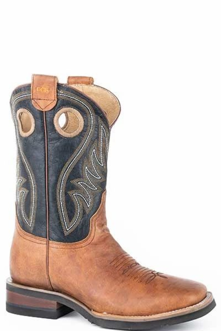 Cowboy * | Roper' Men'S 11 Conceal Carry Western Square Toe Tan / Blue