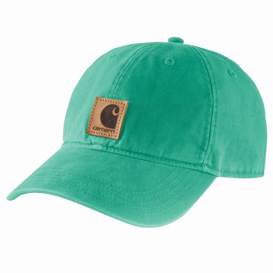 Accessories * | Carhartt' Men'S Adjustable Canvas Cap Sea Green