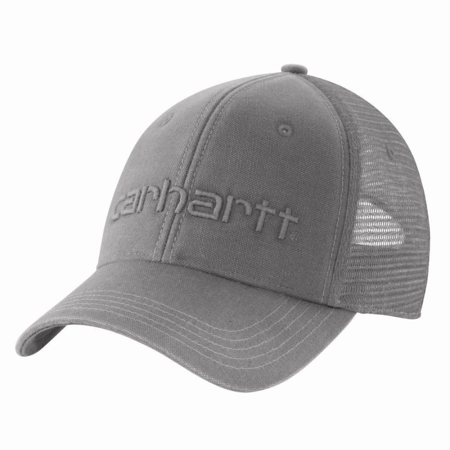 Accessories * | Carhartt' Men'S Canvas Mesh-Back Logo Graphic Cap Asphalt