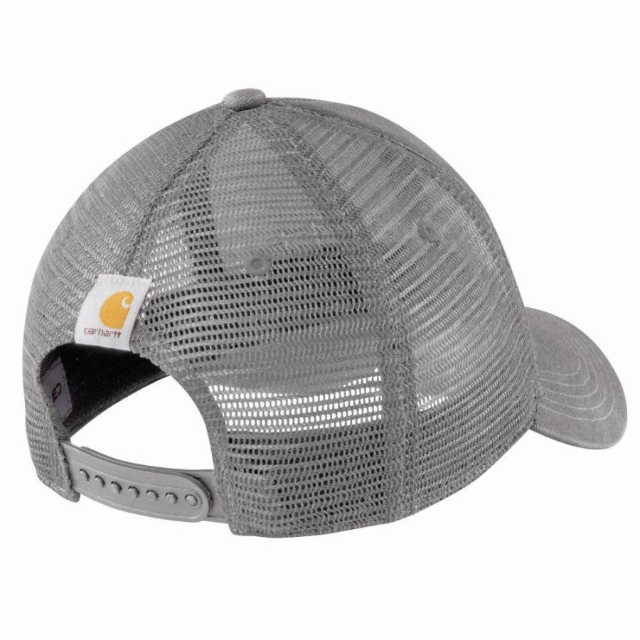 Accessories * | Carhartt' Men'S Canvas Mesh-Back Logo Graphic Cap Asphalt