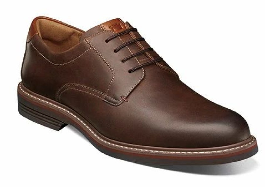 Casual & Dress * | Florsheim' Men'S Norwalk Plain Toe Oxford Brown Crazy Horse