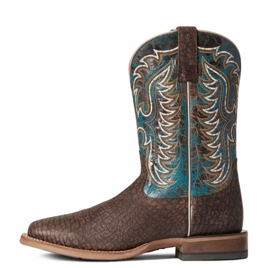 Cowboy * | Ariat' Men'S Stinger Square Toe Brown / Blue