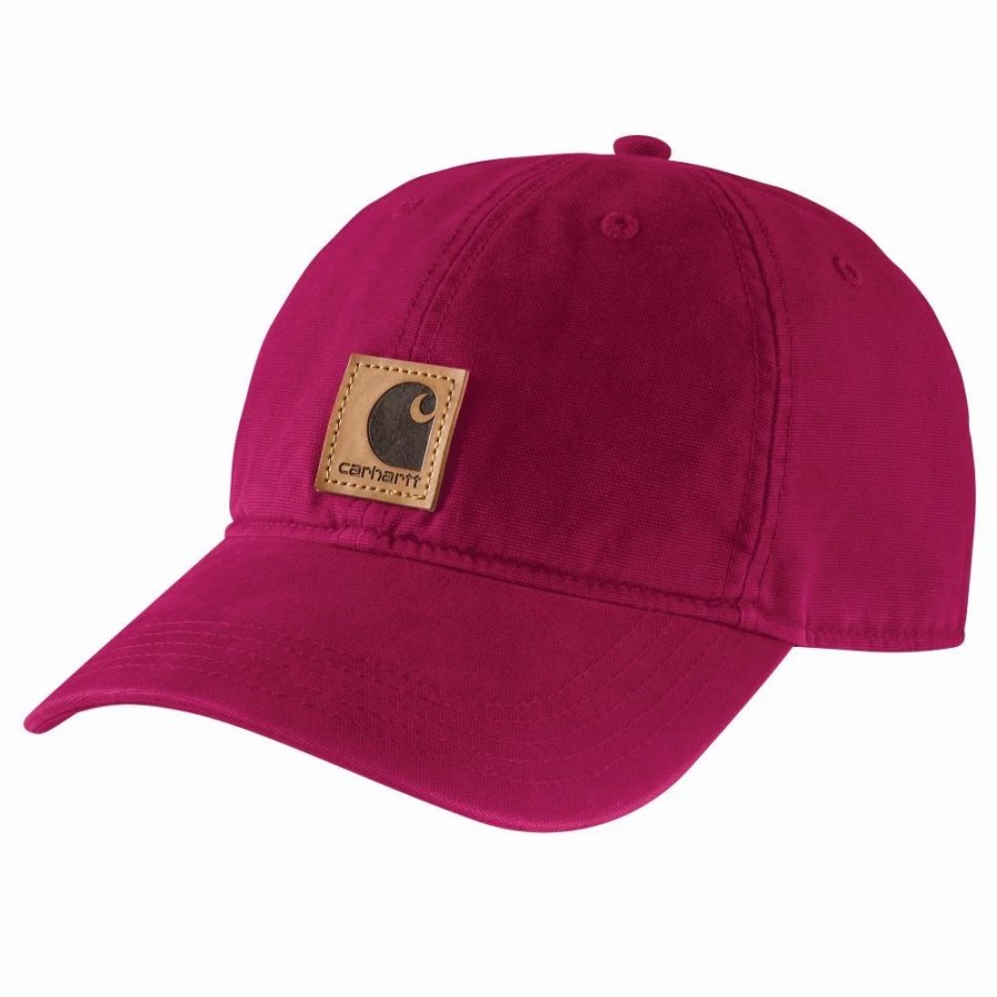 Accessories * | Carhartt' Men'S Adjustable Canvas Cap Beet Red