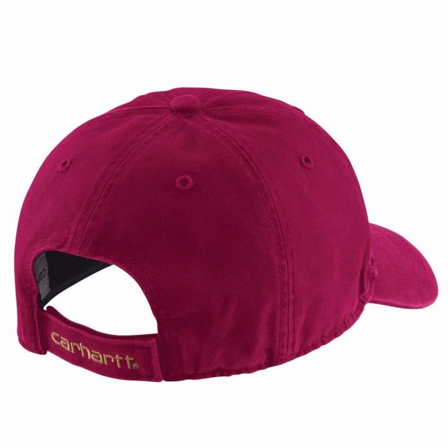 Accessories * | Carhartt' Men'S Adjustable Canvas Cap Beet Red