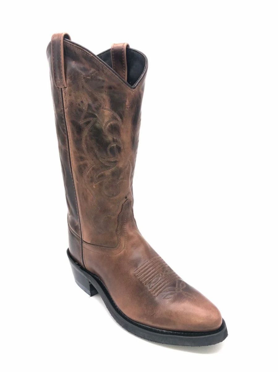 Cowboy * | Old West' Men'S 13 Western Narrow Round Toe Brown