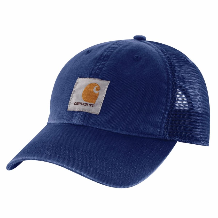 Accessories * | Carhartt' Men'S Adjustable Canvas Mesh-Back Cap Scout Blue