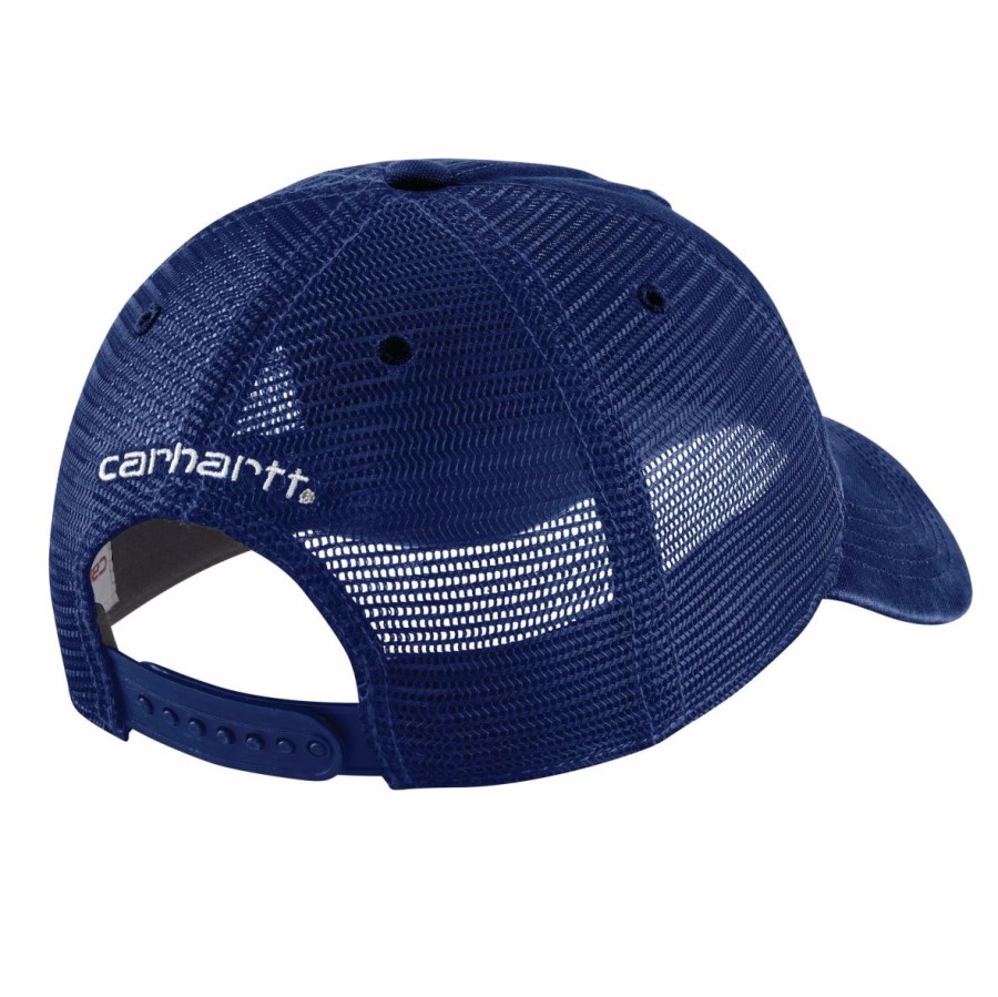 Accessories * | Carhartt' Men'S Adjustable Canvas Mesh-Back Cap Scout Blue