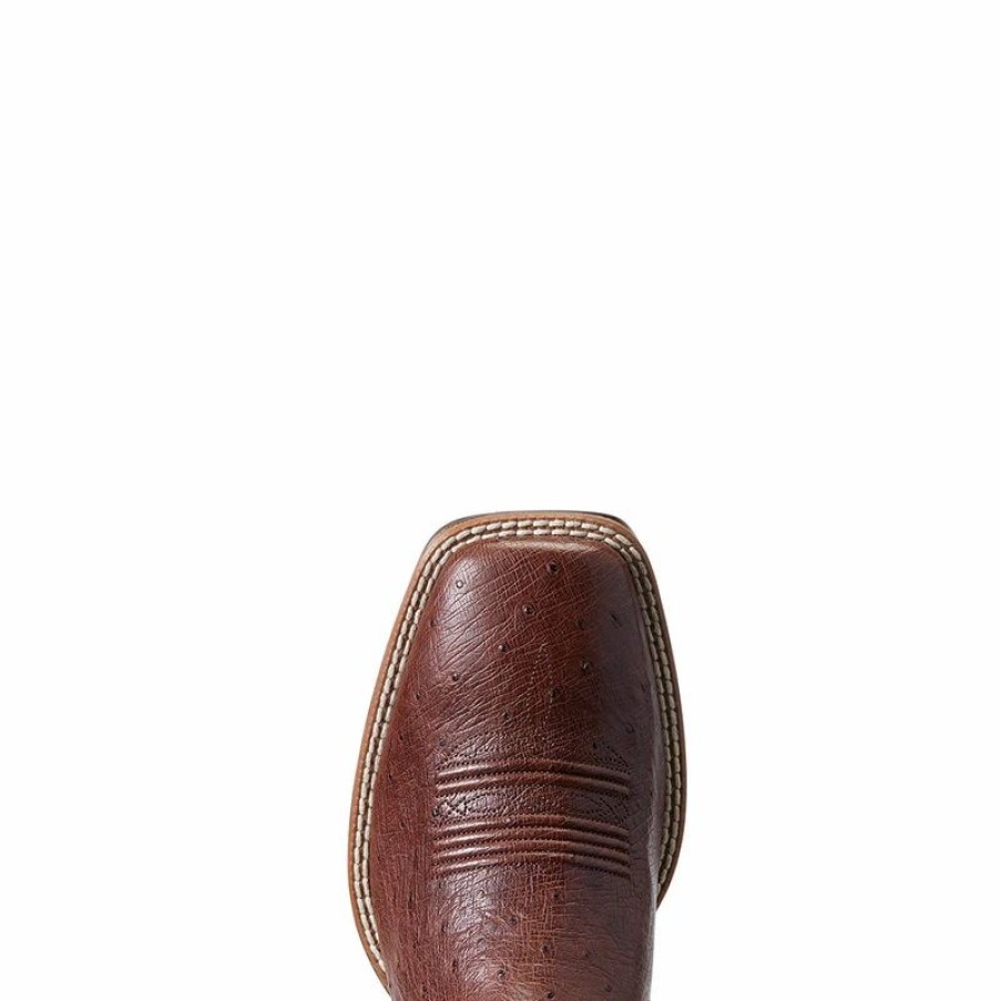 Cowboy * | Ariat' Men'S 11 Night Life Ultra Western Square Toe Antique Tabac Smooth Quill Ostrich / Sorrel Brown