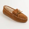 Casual & Dress * | Minnetonka Moccasin Co 'Minnetonka' Men'S Pile Lined Hardsole Moc Slipper Brown (Wide)