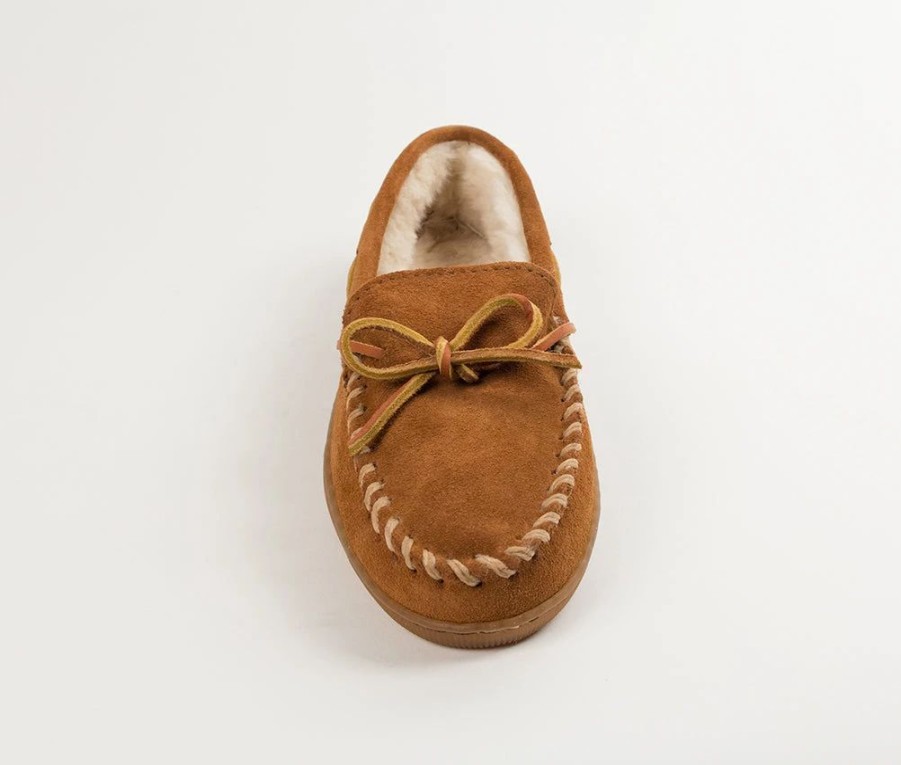 Casual & Dress * | Minnetonka Moccasin Co 'Minnetonka' Men'S Pile Lined Hardsole Moc Slipper Brown (Wide)