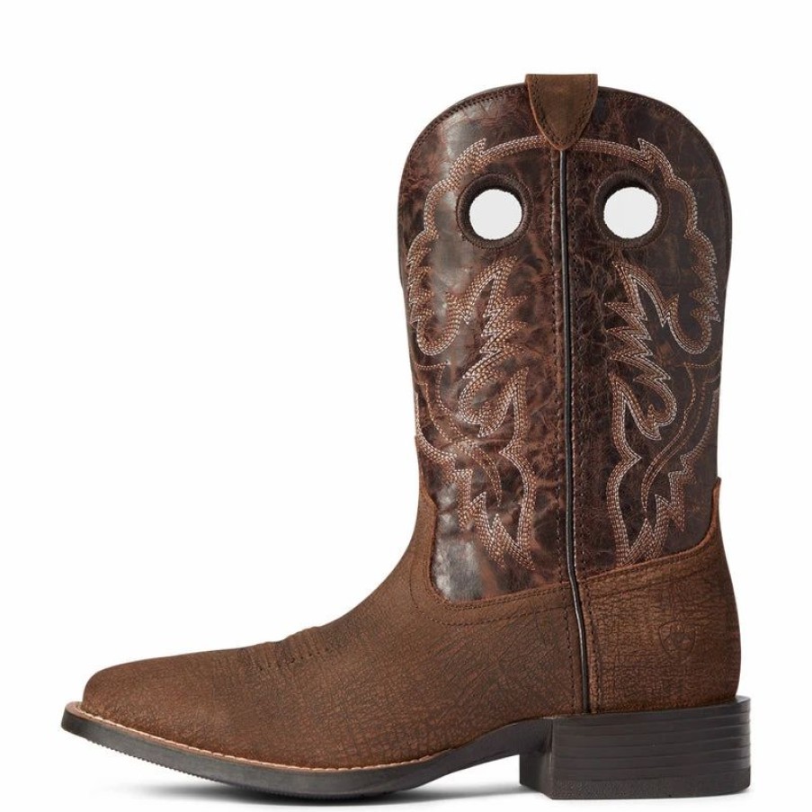 Cowboy * | Ariat' Men'S Sport Buckout Square Toe Brown