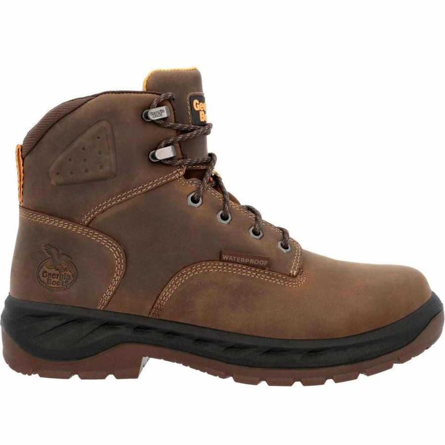 Work * | Georgia Boot' Men'S 6 Over Time Eh Wp Soft Toe Brown