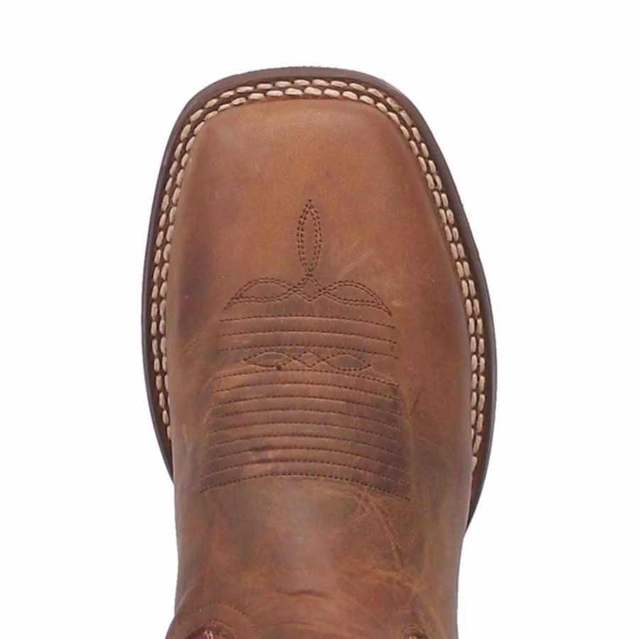 Cowboy * | Dan Post Boot Co 'Dan Post' Men'S 11 Killeen Western Square Toe Tan / Red