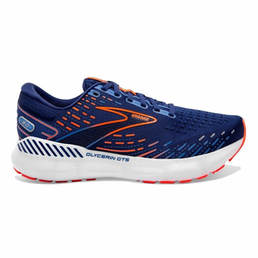 Athletic * | Brooks' Men'S Glycerin Gts 20 Blue Depths / Palace Blue / Orange