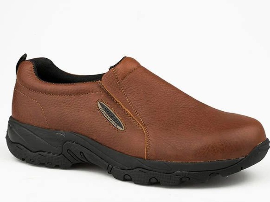 Casual & Dress * | Roper' Men'S Tumbled Leather Performance Slip On Brown