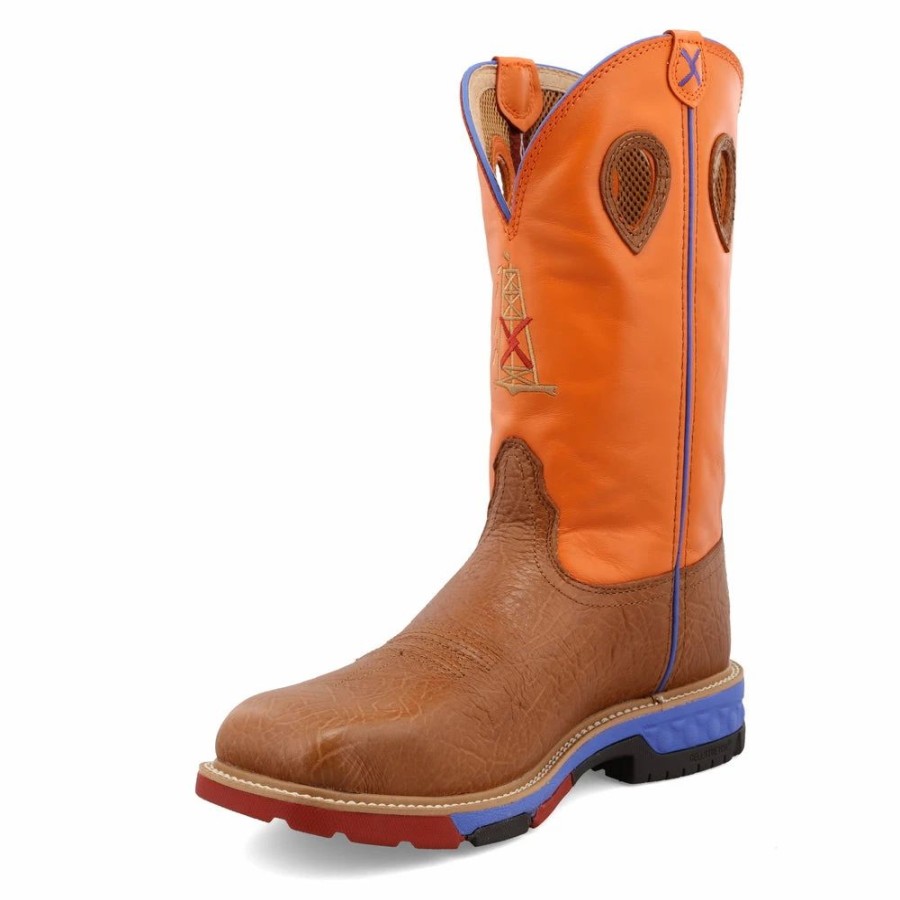 Work * | Twisted X Boots 'Twisted X' Men'S 12 Western Eh Alloy Toe Tan / Orange