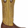 Cowboy * | Tony Lama' Men'S 15 Fairview Buckaroo Western Square Toe Brown / Moss Green